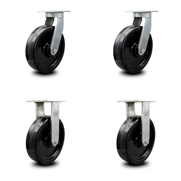 10 Inch Extra Heavy Duty Phenolic Wheel Caster Swivel Locks 2 Rigid SCC, 2PK